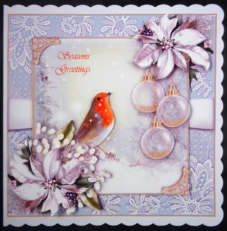 Christmas Robin Wishes Card Kit by Linda Short