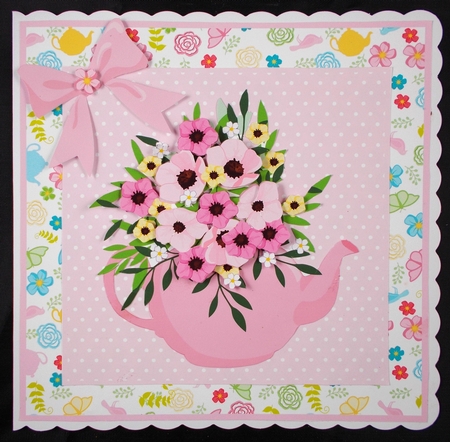 Tea time clipart, Teapot, Tea Party Clipart, Tea pot, tea time, Teatime Pink FLOWERS clipart for scrapbooking, AMB-1981 by Linda Short