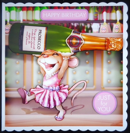 Mrs Wine Mouse 8x8 Quick Card by Linda Short
