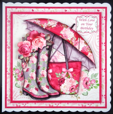 ROSES & RAINY DAYS 7.5 Decoupage & Insert Mini Kit by Linda Short