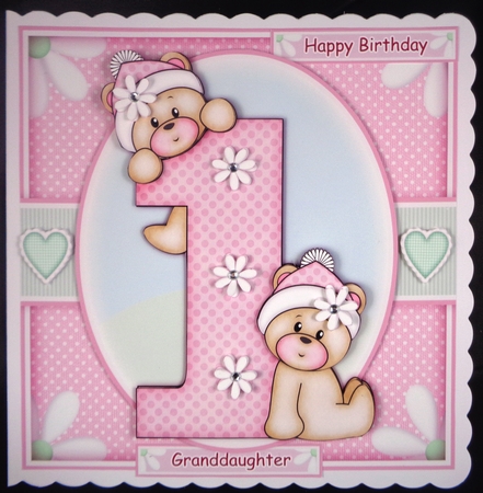 1st Birthday Bears Girl Mini Kit by Linda Short