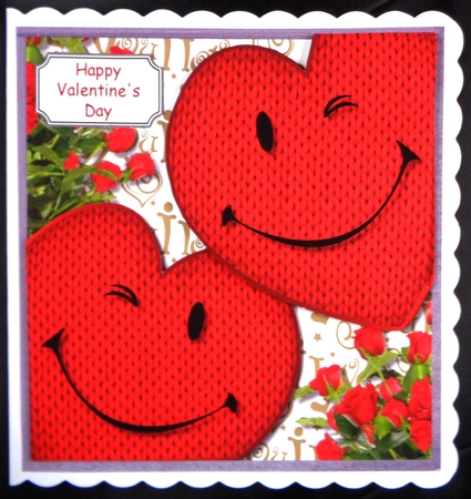 Knitted Hearts Anniversary or Valentines Day by Linda Short
