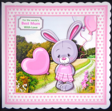 Cute bunny for Mothers Day or Birthday by Linda Short
