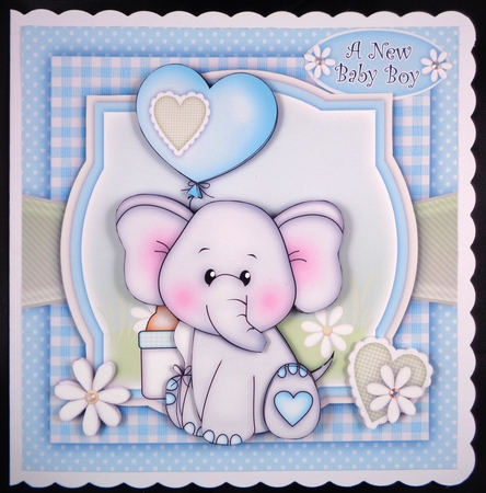 Ella With Heart Balloon Blue Mini Kit by Linda Short