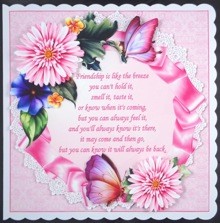 8x8 Friend verse with flowers and butterflies mini kit by Linda Short