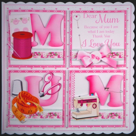 8x8 I love you mum sewing mini kit by Linda Short