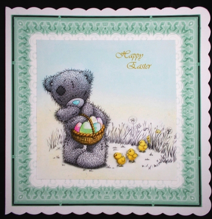 Tatty Teddy Easter 2 8x8 Quick Card by Linda Short
