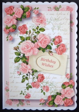 Shabby Vintage - Beautiful Pink Roses A5 by Linda Short