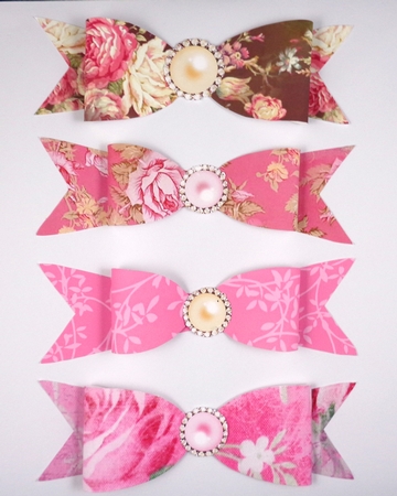 Shabby Chic Rose Pink 3D Create a Bow  by Linda Short