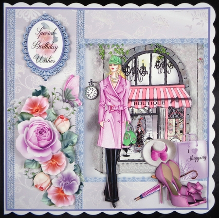 Boutique Card Front With Decoupage by Linda Short