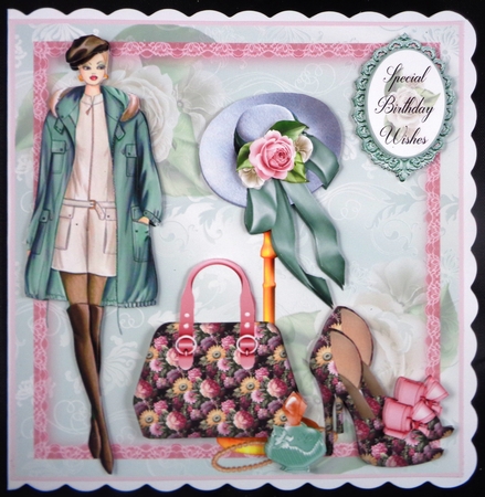 Fashion Card Front 2 With Decoupage by Linda Short