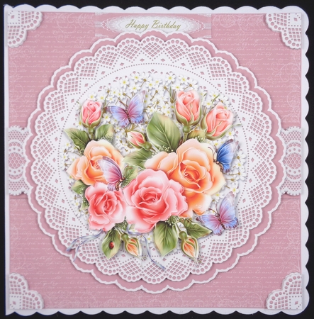 Lovely Floral Topper Plus Gift Tag (pink) by Linda Short