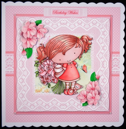 Cute Little Girl Birthday Topper by Linda Short