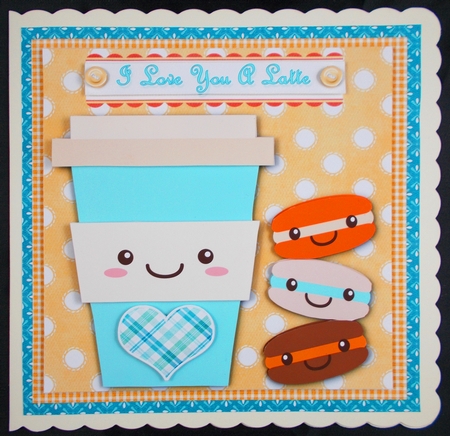 I Love You A Latte 7.5 Inch Humorous Card Front with Decoupage & Insert  by Linda Short