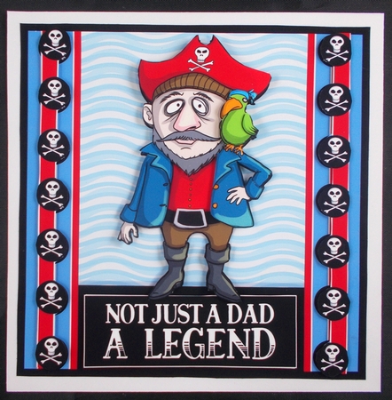 Legend fo a Dad Pirate Card Topper for Birthday or Fathers Day by Linda Short