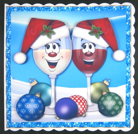 Christmas Glitters Backgrounds-Jolly Christmas 8x8 by Linda Short