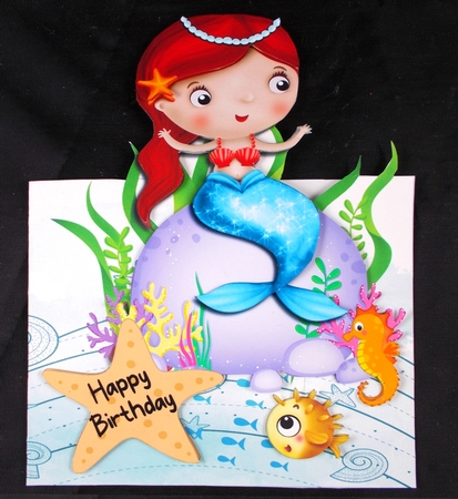 little mermaid shaped card by Linda Short