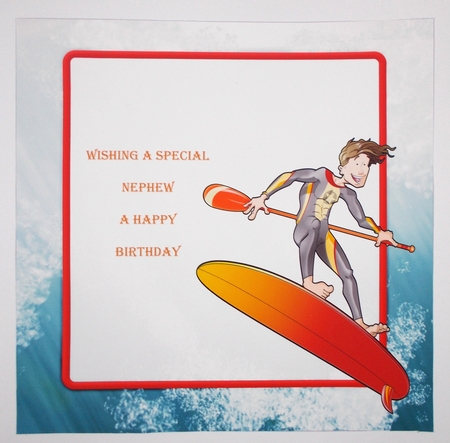 Paddle Surf Dude 8x8 Insert by Linda Short