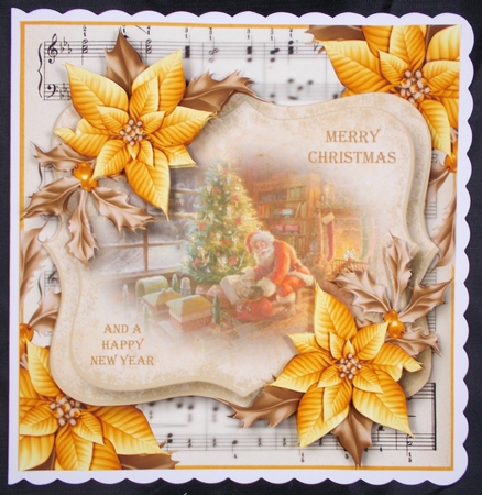 Santa Leaving Presents 8x8 by Linda Short