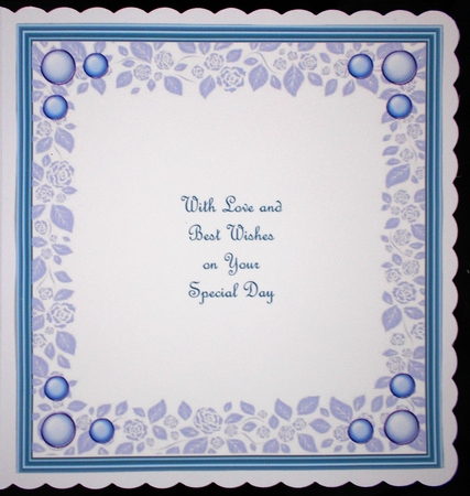 Pretty blue frame with corner brad insert 8x8 by Linda Short