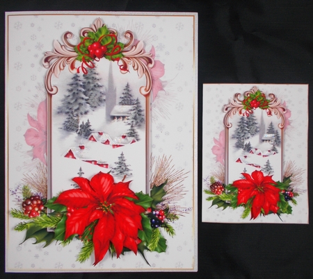 vintage Christmas church choice of scenes mini kit by Linda Short