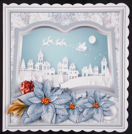 Santa over the roof tops book theme by Linda Short
