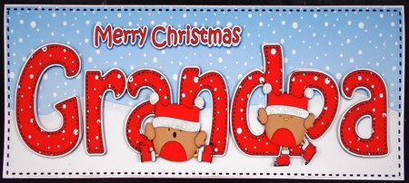 Large DL Merry Christmas GRANDPA 3D decoupage with Bobbin Robin by Linda Short