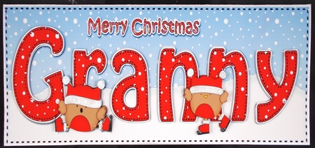Large DL Merry Christmas GRANNY 3D decoupage with Bobbin Robin by Linda Short