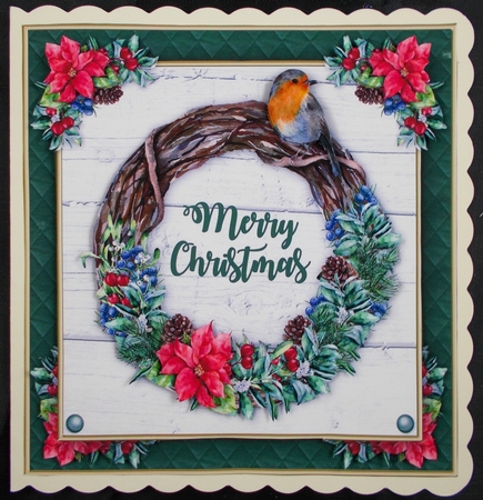 Wreath with Robin Card Front by Linda Short