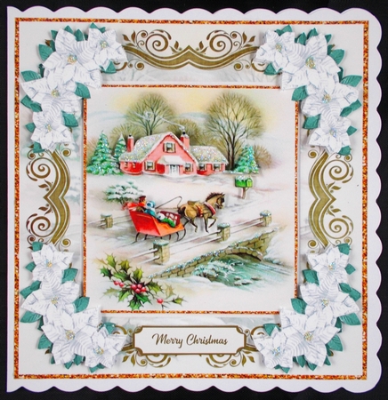Christmas Vintage 12 x Toppers kit 2 by Linda Short