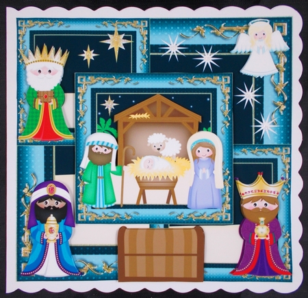 3 All about the Nativity card fronts/toppers by Linda Short