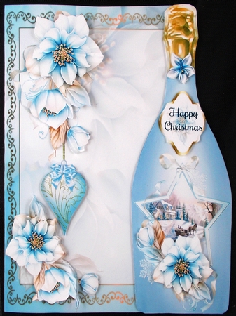 Christmas Floral Bottle Shaped 3 Page Mini Page Kit by Linda Short
