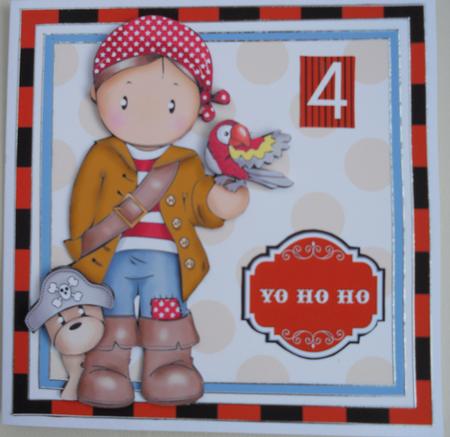 A Pirates Life Birthday Card Topper Mini Kit by Linda Short