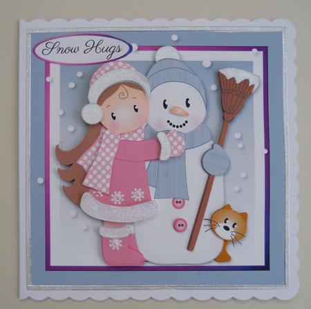 Snow Hugs Card Topper by Linda Short