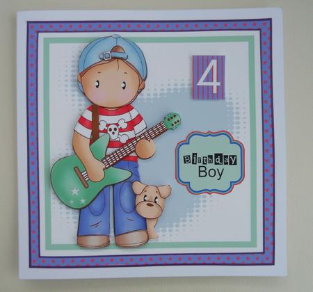 Andy with Guitar Card Topper Mini Kit by Linda Short