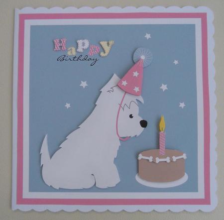 Little Gem Westie Birthday Card Topper by Linda Short