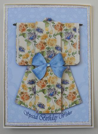 Summer Floral Kimono Card in Blue Mini Kit by Linda Short