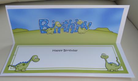 Large Dl Birthday Denis Dinosaur Matching Insert by Linda Short