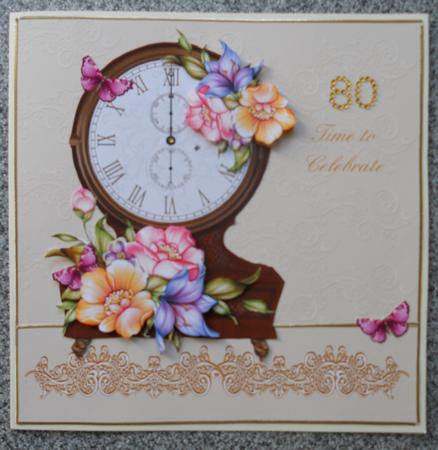 Fabulous Floral Clock Shaped Topper by Linda Short