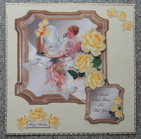 Rose of Friendship Topper Insert and Decoupage by Linda Short