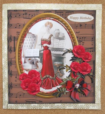 Vintage Music Teacher Topper with Decoupage by Linda Short