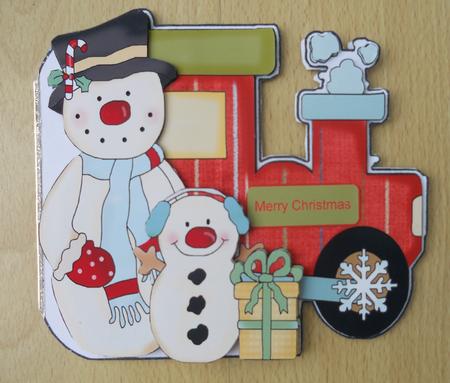 Snowman and Train Shaped Card by Linda Short