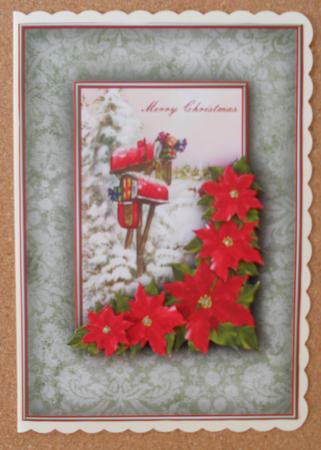 Vintage Mailbox & Poinsettias Quick Card by Linda Short