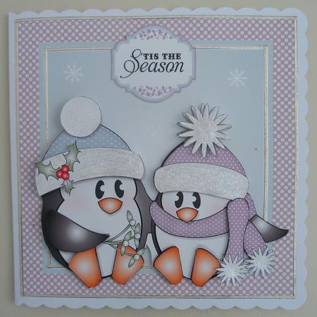 Penguin Kisses Christmas Topper by Linda Short