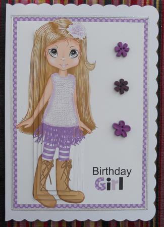 Birthday Girl Poppy 2 Card Topper by Linda Short