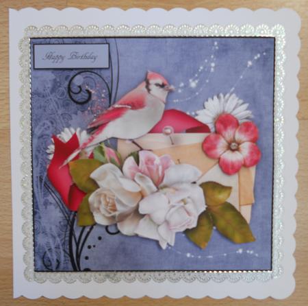 Bird and Flowers with Decoupage by Linda Short