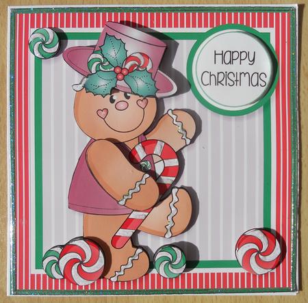 Ginger with Candy Cane Christmas Topper by Linda Short