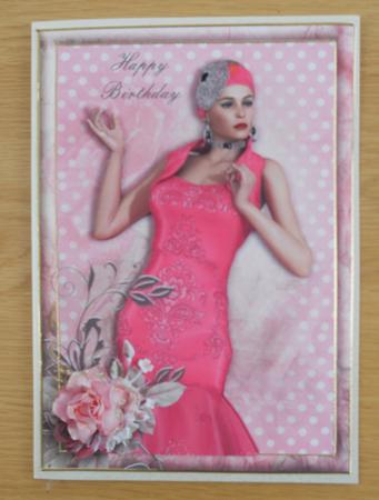 1920's Lady in Pink Card Front Featured Gallery Photo