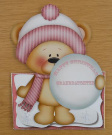 Over the Edge Christmas Bear Pink by Linda Short