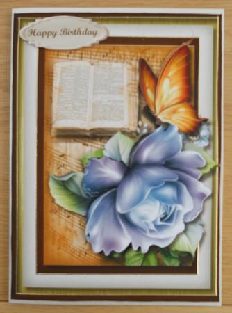 Beautiful Rose, Book and Butterfly by Linda Short